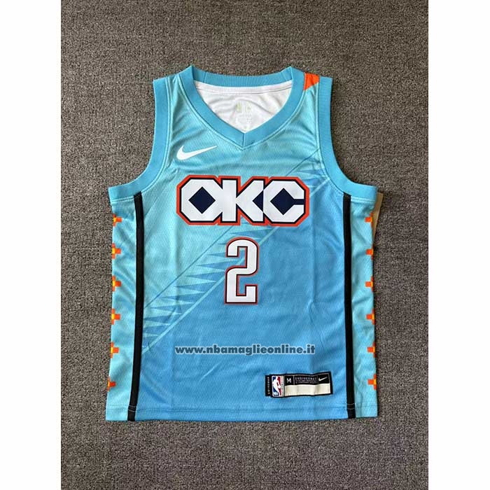 Maglia Bambino Oklahoma City Thunder Shai Gilgeous Alexander No 2 Citta 2018-19 Blu
